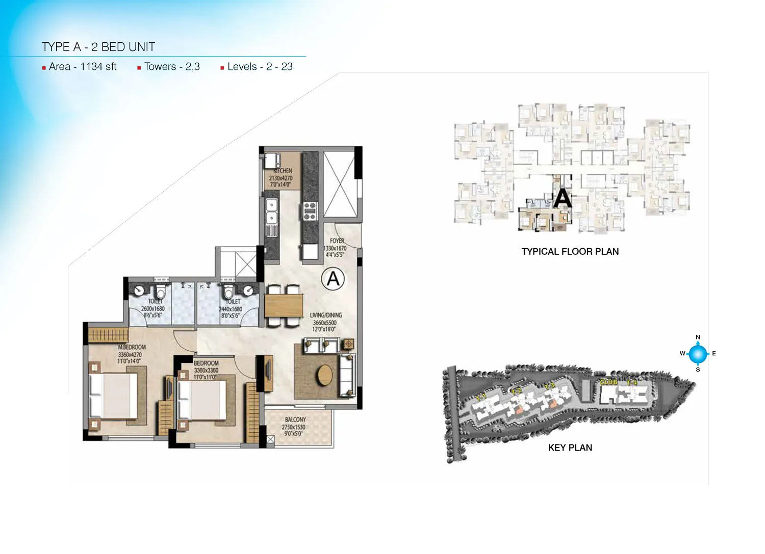Prestige Misty Waters Vista Tower plan