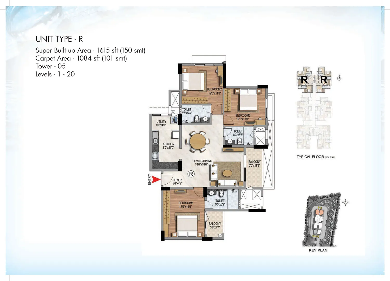 Prestige Misty Waters Vista Tower plan